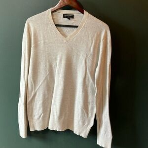 Banana Republic Cream V-Neck Luxe Sweater Collection